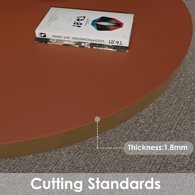 Round Table Cover - Can Be Used On Both Sides Waterproof and Easy to Clean Good Flatness Used for Dining Table(Brown+Gray Dia.42Inch)