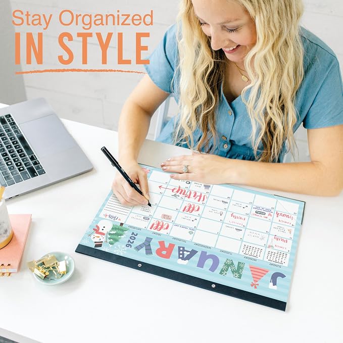 Hadley Designs Large Teacher Desk Calendar 2026-2027 - Desktop Calendar 2026, 18-Month Academic Desk Calendars for School, Home & Office, Cute Classroom Must Haves, Back to School Teacher Gifts