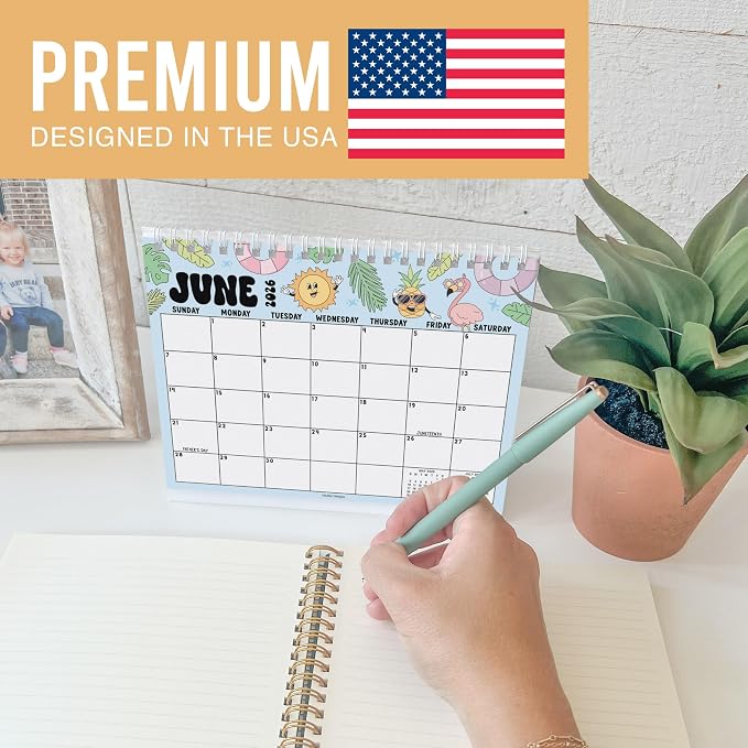 Small Desk Calendar 2026-2027 Standing Flip - 18-Month 2026 Desk Calendar Small for Home, Office & School, Standing Desks Calendars 2026-2027, Mini Desks Calendars, Back to School Teacher Gifts