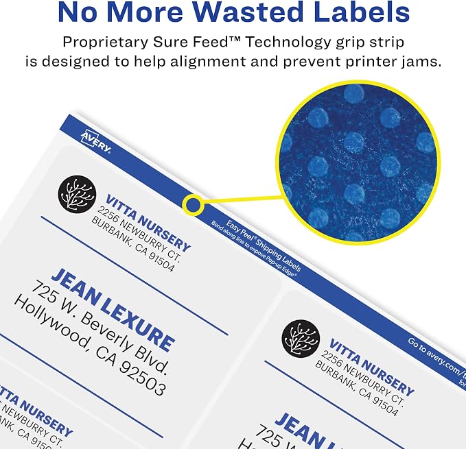 Avery Matte Frosted Clear Address Labels for Laser Printers, 2" x 4", 500 Labels, 5 Packs (5663)