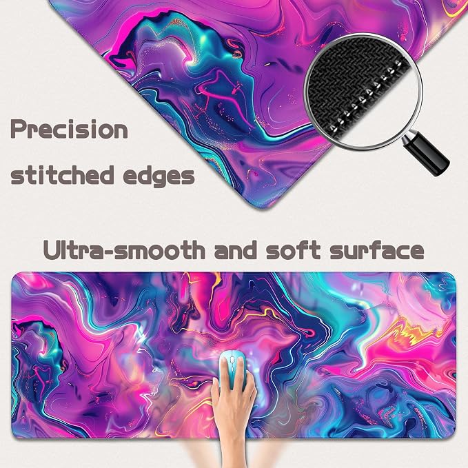 Gaming Mouse Pad - (31.5"×11.8") Topographic Large Mouse Pads for Desk - Desk Mat for Keyboard and Mouse with Non-Slip Base, Desks Pad Matfor Game/Office & Home