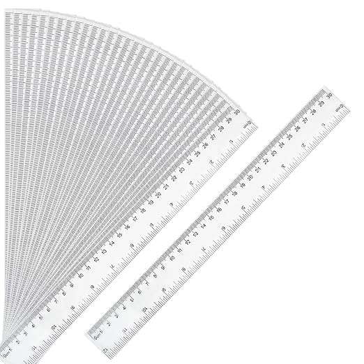 30 Packs Plastic Clear Rulers Bulk for Classroom, 12 Inch Ruler | Metric Ruler for Kids School Office Home Supplies, Measuring Drawing Tool, Easy-to-Read, PS Material Durable and Safe