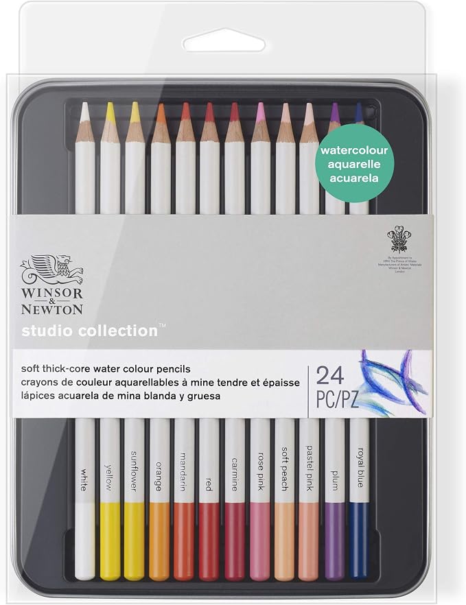 Winsor & Newton Studio Collection Artist Pencils, Watercolor Pencils, Set of 24