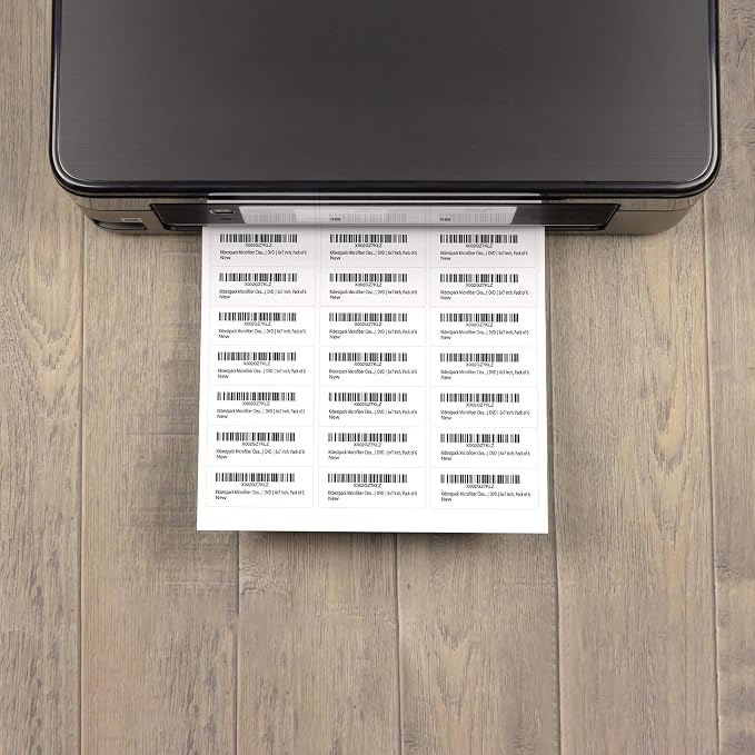 KKBESTPACK Label Sticker, Address Labels – 30 Up Shipping Labels 1” x 2-5/8” Self-Adhesive Barcode FNSKU Stickers for Inkjet and Laser Printer (100 Sheets / 3000 Labels) (KK30)