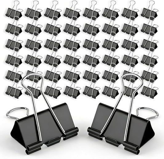 CableGeeker Binder Clips, 144 Pcs Medium Black Binder Clips, 1.25 Inch Office Clips with Container, Paper Clips for Office Supplies, Home, School, Cable Management, Strong Grip & Rust-Resistant
