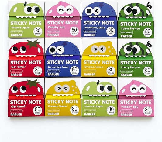 12 Boxes of Transparent Pull-Out Sticky Notes (960 Sheets Total) - Office Stationery Work Accessories with Strong Adhesion, No Residue, 50 Reuses Per Sheet, Suitable for Office Work