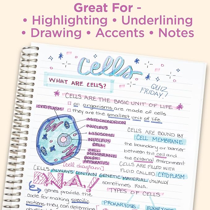 Zebra Pen Mildliner Dual-Tip Highlighter Set, Broad and Fine Point Tips, No Bleed, Ideal for Bible Highlighting, Journaling, School and Office Supplies, Assorted Gentle Ink Colors, 5-Pack (78705)