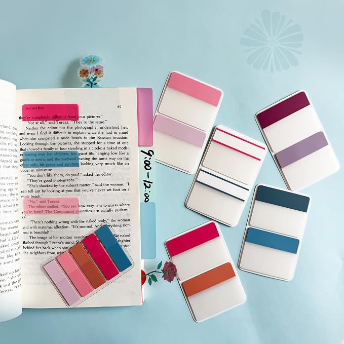 ELII 500 PCS Sticky Index Tabs 2 Inch Colorful Sticky Tabs for Notebooks | Page Markers for Binders,Repositionable,Reading Tabs,Self Adhesive,Tape Flags for Books, Binders, File Folders,Smooth Writing
