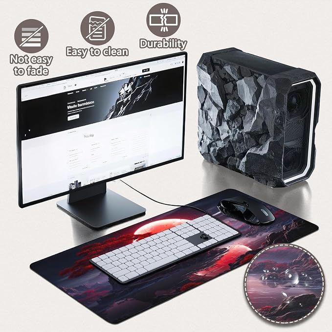 Gaming Mouse Pad - (31.5"×11.8") Japanese Anime Large Mouse Pads for Desk - Desk Mat for Keyboard and Mouse with Non-Slip Base, Desks Pad Matfor Game/Office & Home