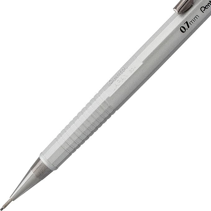 Pentel Sharp Mechanical Pencil, (0.7mm), Medium Line, Metallic Barrel, Assorted Colors, Pack of 3 (P207MBP3M)