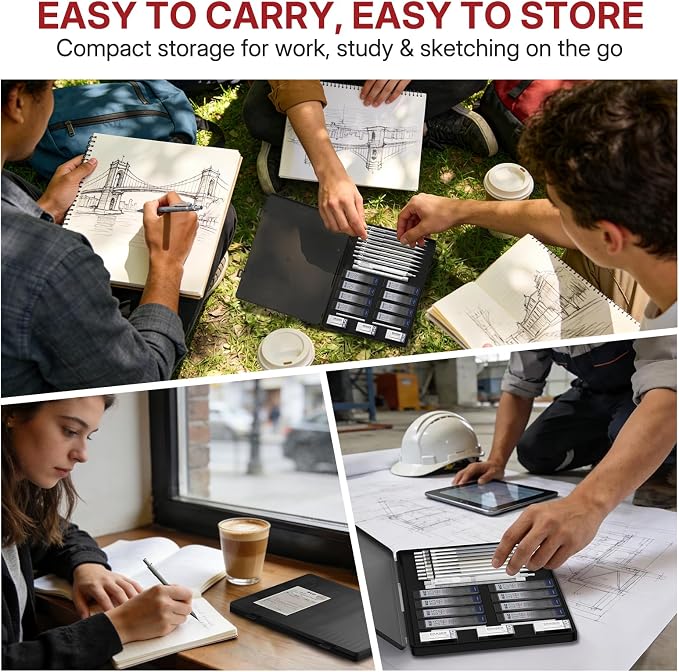 WUO 0.5&0.7mm Mechanical Pencil Set with Eraser Pen, 8PCS Metal Mechanical Pencils, 480 HB Lead Refills, 3PCS 4B Erasers, 10PCS Eraser Refills for Writing, Drafting, Drawing & Sketching