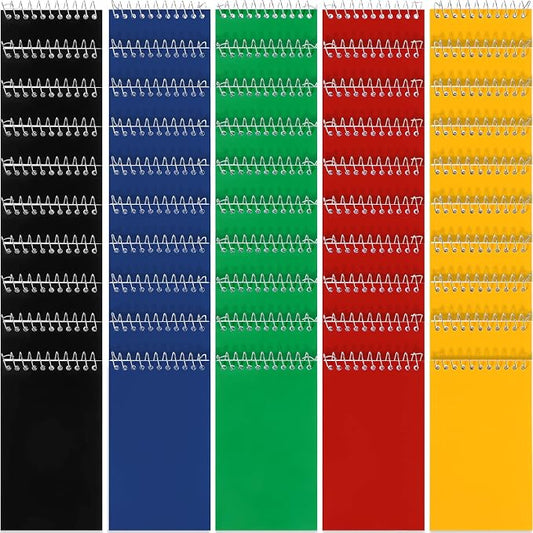 Teling 150 Pcs Pocket Notebooks Bulk Small Spiral Memo Pads 3x5'' Note Pads | Mini Notepad, Back to School Supplies, Top Spiral Tiny Note Pad with Lined, Mini Journal for Office Nurse Work, 75 Sheet