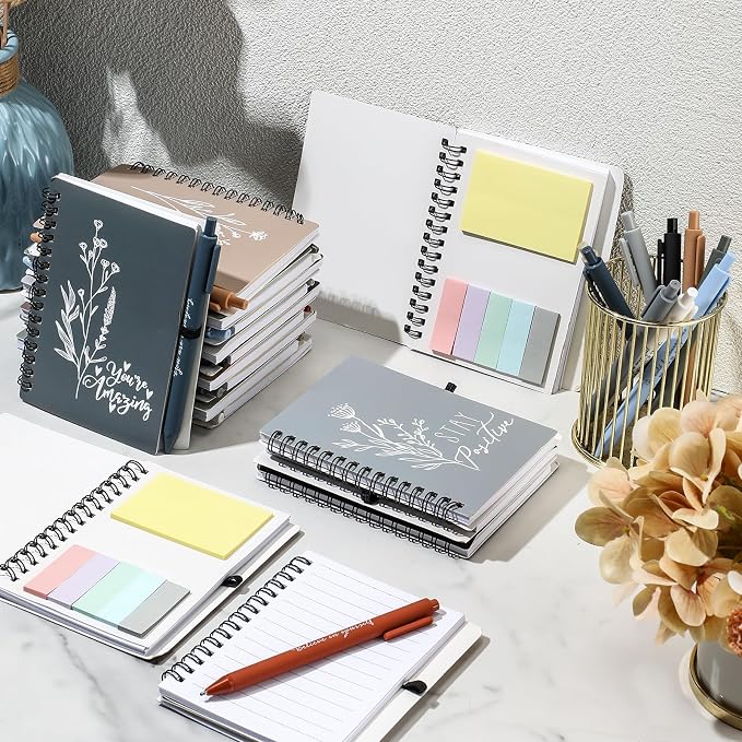 Tenceur 40 Set Mini Inspirational Notebook Back to School Motivational Pen Bulk Teacher Gift Small Pocket Journals Notepad Employee Appreciation Gift for Coworker Office (Classic Color)
