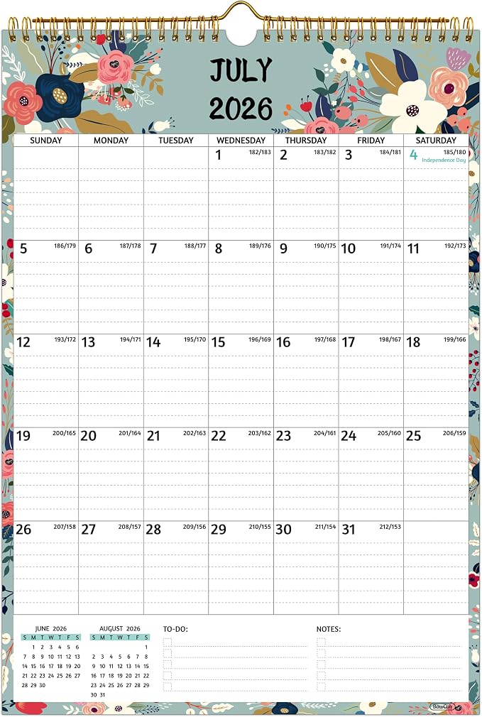 Wall Calendar 2026-2027 – Jul.2026 - Dec.2027, Calendar 2026-2027 Wall, 18 Monthly Calendar, 12 x 17 In, 2026-26 Calendar with Large Blocks, Thick Paper, Holidays, To-do ＆ Notes, Great for Organizing