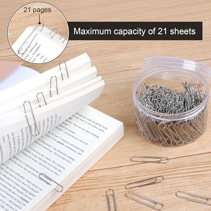 700 Pcs Large Paper Clips, 1.3 Inch Jumbo Paper Clips, Silver Paperclips, Stainless Steel Paper Clips Large, Paperclips Office for Teacher Supplies School Supplies Teacher Supplies