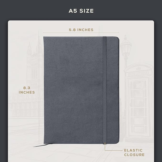 Beechmore Books A5 Mixed Media Sketchbook - 5.8"x8.3" Hardcover Lay-Flat Art Journal, 160 GSM / 98 lb Professional Perforated Paper, Gift Box, for Drawing, Ink and Light Watercolor
