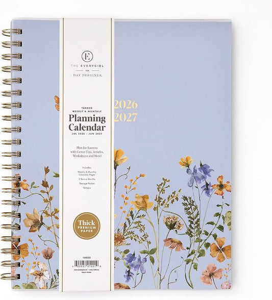 Blue Sky 2026-2027 Weekly & Monthly Academic Planner, 8.5"x11", Stratford | July 2026 - June 2027, Flexible Cover, Wirebound, Laminated Tabs, Storage Pocket, Stickers, Academic Year, The Everygirl