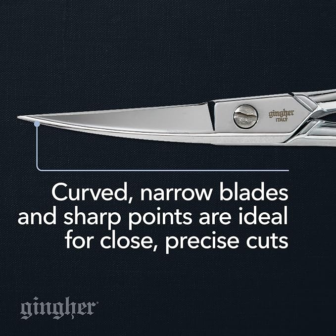 Gingher 4" Curved Embroidery & Applique Scissors for Crafting & Sewing