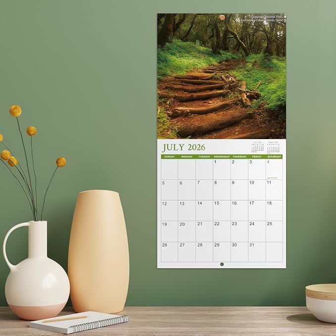 Calendar 2026-2027 - 2026-2027 Wall Calendar 18 months from Jul. 2026 - Dec. 2027, 12" x 24" (Open), Scenic Path Wall Calendars 2026 with Thick Paper