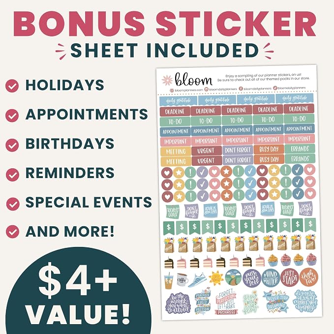 bloom daily planners Desk Calendar 2026-2027 - Academic Year Large Wall Calendar (July 2026 - July 2027) - 21” x 16” Desktop & Hanging Monthly Planner with Stickers for Home or Office - Holiday Icons