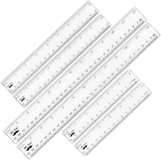 Mr. Pen- Clear Ruler Set, 6 Pack, 6", 8" and 12", Metric & Imperial | Plastic Ruler, Transparent Measuring tools