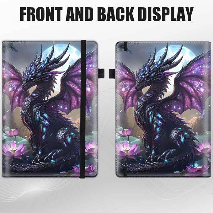 Hardcover Executive Notebooks, A5 PU Leather Lined Journal Notebook, 200 Pages Thick Paper Subject Notebooks for School,Work,Home Writing Business Notebook, Diary Book, Tranquil Dragon