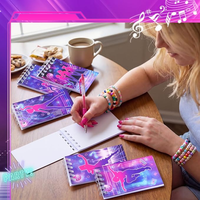 Faccito 24 Pcs Kpop Theme Mini Notebooks Kpop Music Party Favors Small Notepads for Music Dance Themed Birthday Party Decorations Classroom Rewards Gift, 2.4 x 3.9 Inch