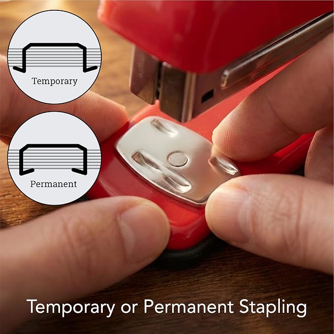 Mr. Pen- Red Office Stapler with Staples, 1000 Staples 1/4" | 20 Sheet Capacity, Desktop Stapler for Students, Office Supplies, Ergonomic Design for Comfortable Use