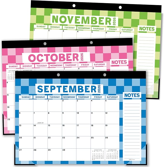 Hadley Designs Large Teacher Desk Calendar 2026-2027 - Desktop Calendar 2026, 18-Month Academic Desk Calendars for School, Home & Office, Cute Classroom Must Haves, Back to School Teacher Gifts