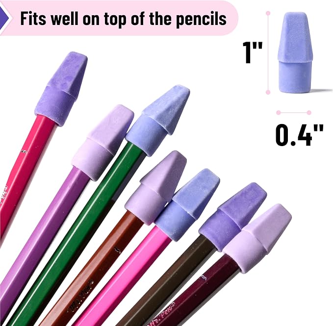Mr. Pen- Pencil Erasers Toppers, 30 Pack, Colorful | Mr Pen Erasers for Pencils