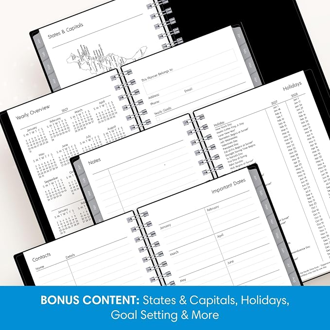 Blue Sky 2027 15-Month Weekly & Monthly Planner, 3.625"x6.125", Enterprise | October 2026 - December 2027, Mini, Flexible Cover, Durable Twin Wire Binding, Laminated Tabs
