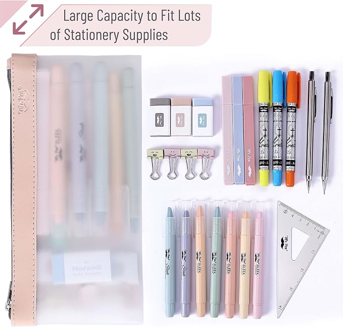 Mr. Pen- Clear Pencil Pouch, 8.50"x4.25", 3 Pack, Durable TPU Material | Medium Water-Resistant Pencil Bags with Smooth Zipper, Multipurpose Clear Pouch for Stationery, School, Office