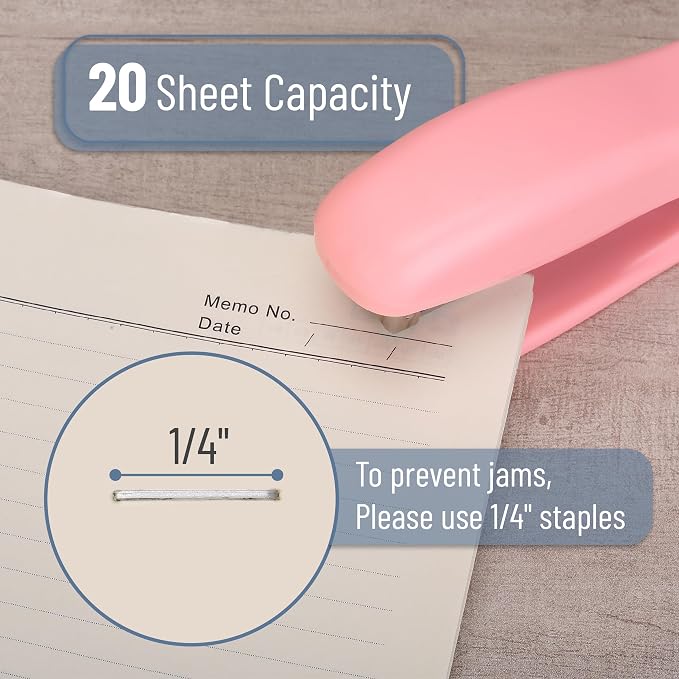 Mr. Pen- Office Stapler with Staples, 2 Pack, 200 Staples 1/4" | 20 Sheet Capacity, Desktop Stapler for Students, Office Supplies, Ergonomic Design for Comfortable Use, Jam-Free