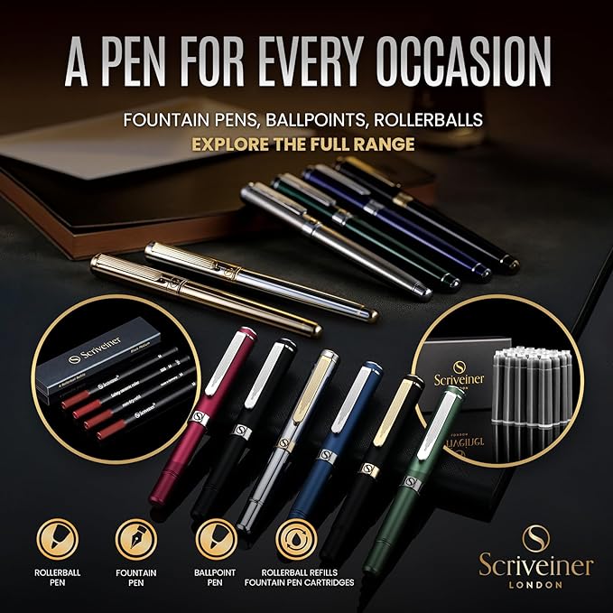 Scriveiner Personalized British Racing Green Ballpoint Pen - Stunning Green Lacquer Luxury Pen with Chrome Finish, Schmidt Ink Refill, Engraved Ball Point Gift Set for Men & Women, Custom Engraving