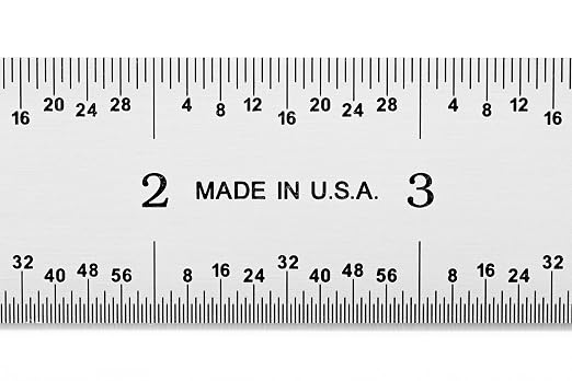 PEC Tools Rigid Metal Ruler, 12"/300mm High-Precision Steel Rule with Satin Chrome Finish, English & Metric Graduation (1/32", 1/64", 0.5mm, 1.0mm), Fully Hardened and Tempered, Made in USA