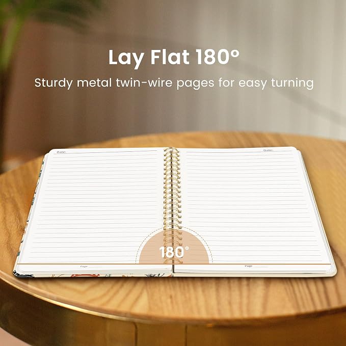 Taja Lined Spiral Journal Notebook for Women, A5 Cute College Ruled Hardcover Notebook for Work & Note Taking, Pretty Journal for Writing, 140 Pages, Mushrooms Grove