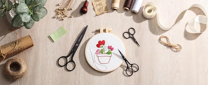 3 Pair Small Embroidery Scissors: Forged Stainless Steel Sharp Pointed Tip Precision Cutting Details Thread Yarn for fabric, sewing, craft, Needlework, 2.5 Inch, 3.5 Inch and 6 Inch Black | Pointed Tip Precision Cutting Details Thread Yarn for Fabric, ...