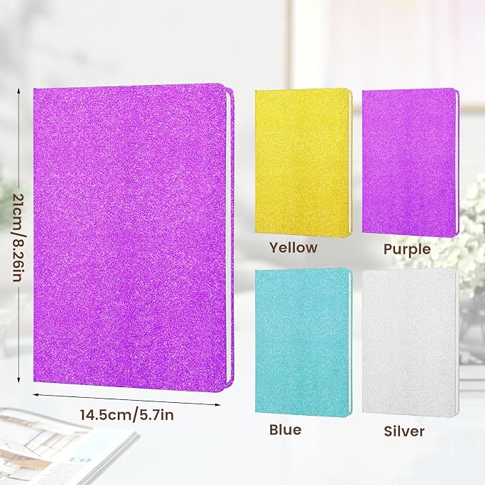 Custom Notebook and Pen Set - Personalized Cover with Logo/Text/Photo, Glitter Design & Rose Gold Accents, Customizable Journal with Matching Pen for Gifts/Office/School, Make It Unique, RoseRed