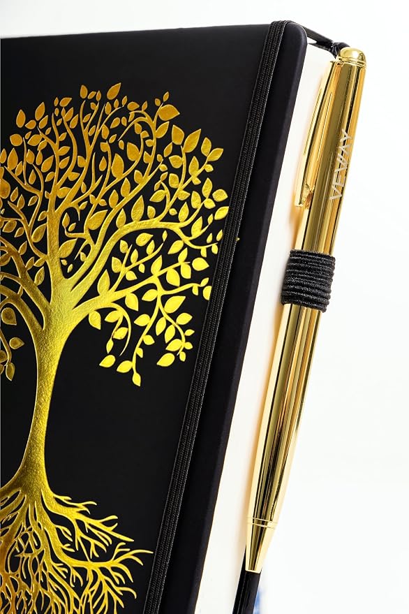 Veway Tree of Life Journal and Pen Gift Set - Vegan Leather Journal with Pen - Professional Diary for Women or Men - A5 Hardcover Fancy Notebook Gift Set - Index & 224 Lined Pages