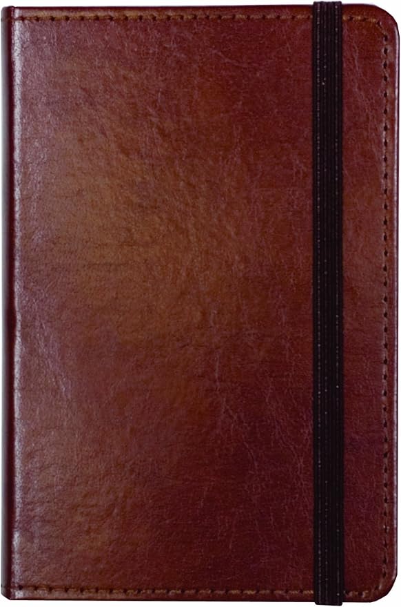 C.R. Gibson Genuine Bonded Leather Journal, By Markings, Smyth Sewn Binding, 192 Ivory Colored Ruled Pages, Pocket On Inside Back Cover, Measures 3.5" x 5.5" - Small Brown (MJ3-4792)