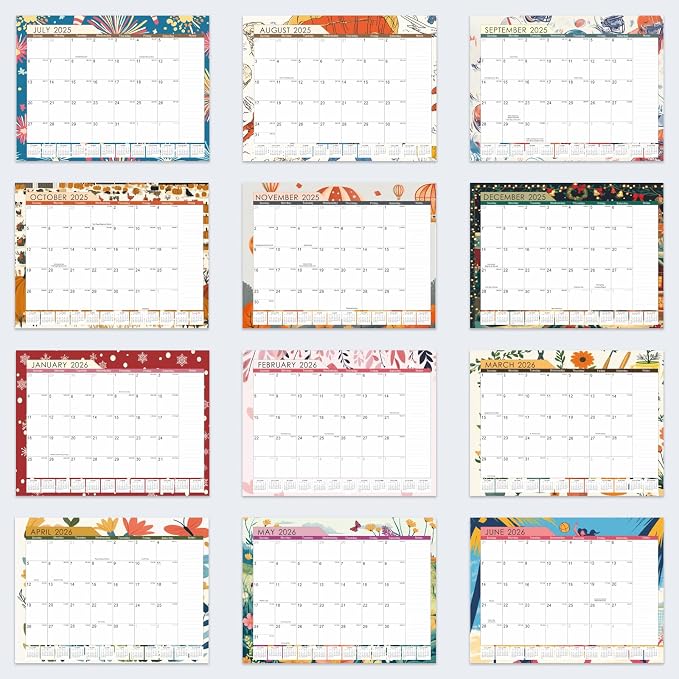 Gannyfer Desk Calendar 2026-2027, 18-Month Large Desk Calendar, Use Now Through June 2027, 22" x 17" Desktop Pad Calendar, Perfect for Your Home, School, or Office (6 Stickers Included)