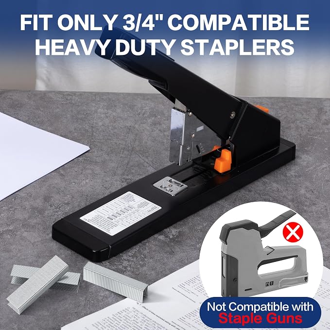 Deli Staples, Premium Heavy Duty Staples for Heavy Duty Staplers, 3/4'' Length, 160 Sheet Capacity, 100/Strip, 3000/Box