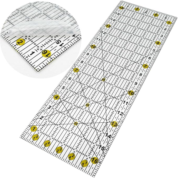 Quilting Ruler,Quilting Templates,Sewing Quilt Rulers,Acrylic Curved Corner Cutter,Precision Fabric Cutting Patchwork Tool for Quilting Sewing Craft DIY Projects,Light Yellow 6"x17"