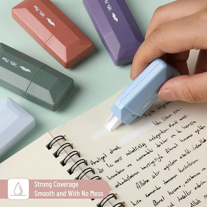 Mr. Pen- Correction Tape Bulk, 0.2" x 236", 12 pcs, Pastel Colors | Cute Correction Tapes for Quick Corrections, Office and School Supplies