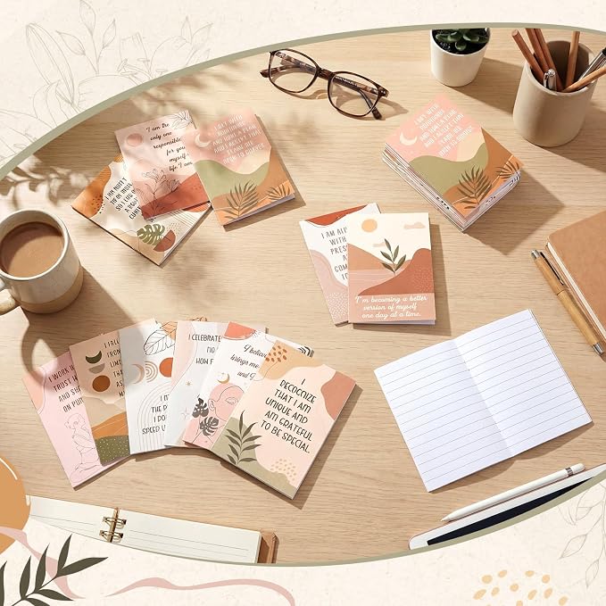 Tatuo 24 Pcs Positive Affirmation Notebooks for Women Boho Inspirational Notebook Small Motivational Encouragement Notepads Daily Affirmations Journal Student Teacher Coworker Back to School Supplies