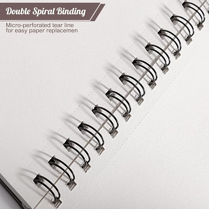 4 Pack Sketch Book 8.5×11 inch, Spiral Bound Sketch Pad 50 Sheets (68lb/100gsm), Acid-Free Sketchbook for Drawing Painting Sketching, Art Paper Drawing Supplies for Adults Artists Ideal Gifts