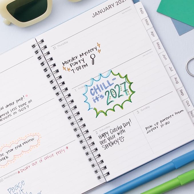 Blue Sky 2027 Weekly & Monthly Planner Calendar, 5"x8", Chloe | January 2027 - December 2027, Flexible Frosted Cover, Durable Twin Wire Binding, Laminated Tabs