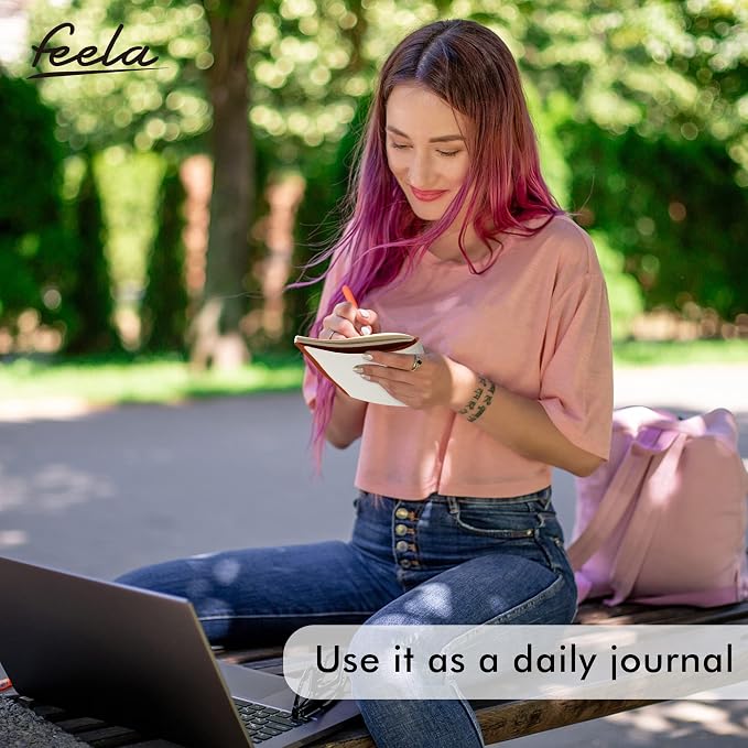 feela 8 Pack Soft Cover Journal Bulk, Notebooks College Ruled for Work, Lined Travel Journal for Women Men, Note Taking Notebook School Supplies Business Writing, 8.2” x 5.5”, A5, Dark Orange