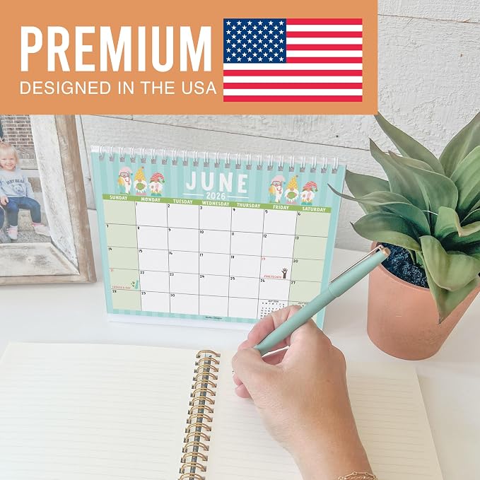 Small Desk Calendar 2026-2027 Standing Flip - 18-Month 2026 Desk Calendar Small for Home, Office & School, Standing Desks Calendars 2026-2027, Mini Desks Calendars, Back to School Teacher Gifts