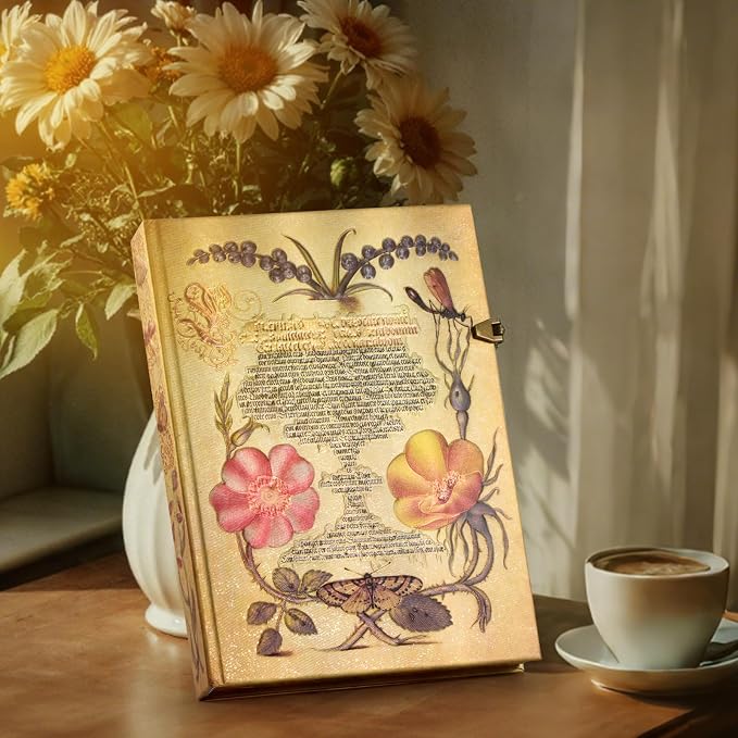 Let the Adventure Begin Vintage 3D Thorny Rose Hardcover Journal - 192 Pages (96 Sheets) with Concealed Envelope Pocket - Romantic Keepsake Diary & Travel Notebook for Timeless Celebrations